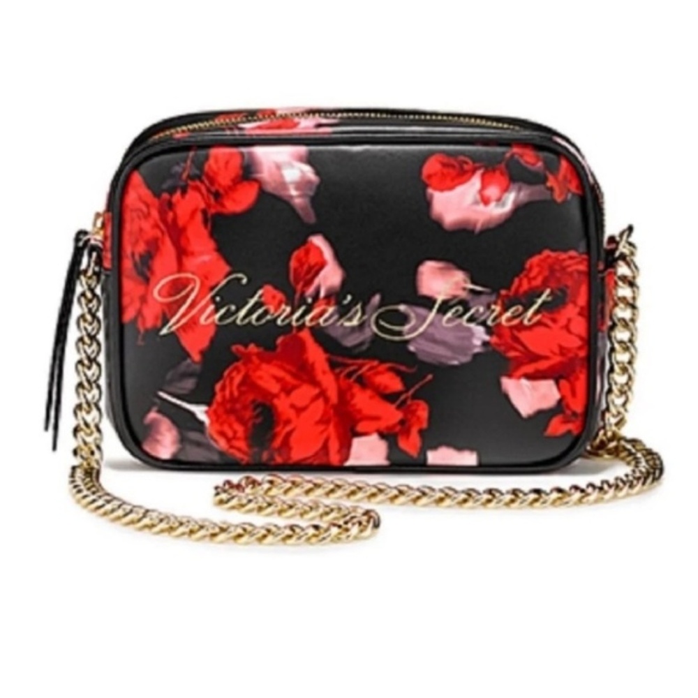Victoria Secret Floral Gold Chain Crossbody Purse